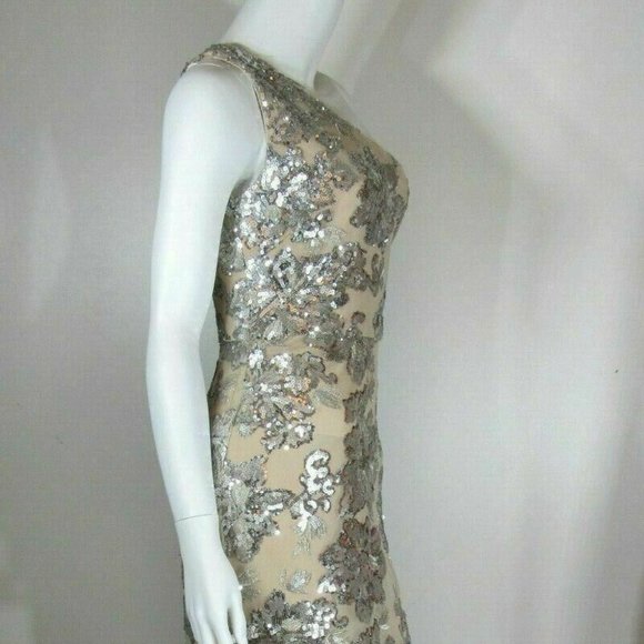 Vince Camuto Metallic Sequin One-shoulder Gown - Picture 3 of 7